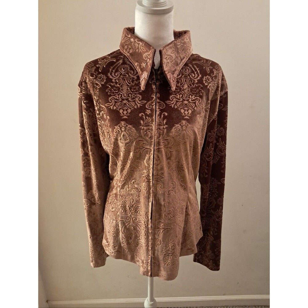 Lisa Nelle Top Shirt Women's 1x Western Show Burnout Velvet Equestrian OOAK